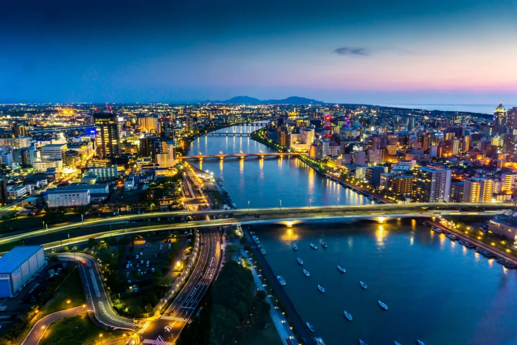 新潟県「Befcoばかうけ展望室」からの夜景